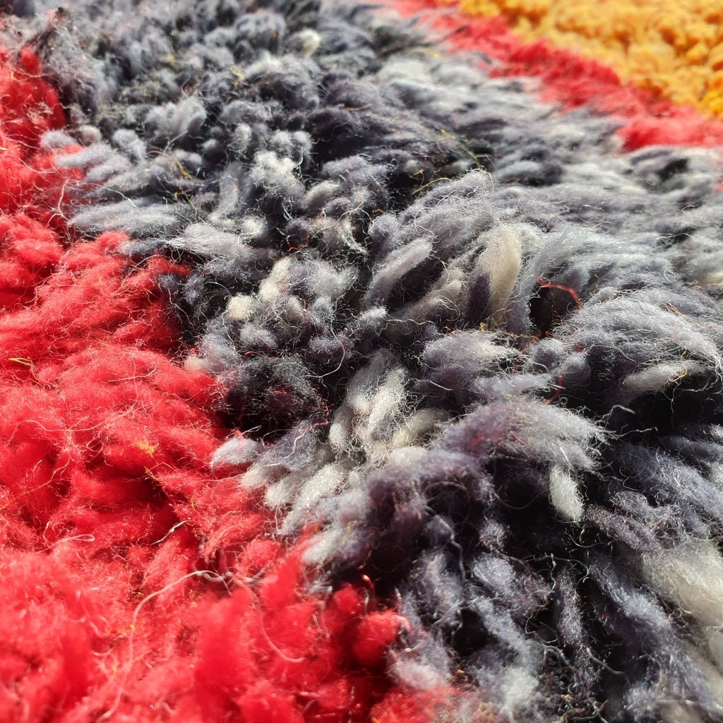 Handcrafted BENI MOROCCAN RUG | Dye Wool Authentic & Soft Rug | Berber Moroccan Rug | Moroccan Woolen Carpet IDIR | 13'5x10 Ft | 4x3 m - OunizZ