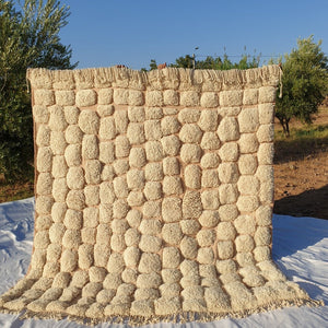 Handcrafted BENI MOROCCAN RUG | Dye Wool Authentic & Soft Rug | Berber Moroccan Rug | Moroccan Woolen Carpet JBEN | 8'3x7'8 Ft | 2,5x2,4 m - OunizZ
