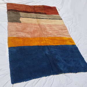 Handcrafted BENI MOROCCAN RUG | Dye Wool Authentic & Soft Rug | Berber Moroccan Rug | Moroccan Woolen Carpet Kimma | 10'4x7'3 Ft | 3,17x2,24 m - OunizZ