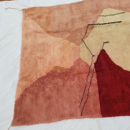 Handcrafted BENI MOROCCAN RUG | Dye Wool Authentic & Soft Rug | Berber Moroccan Rug | Moroccan Woolen Carpet KISSMI | 13'5x9'8 Ft | 4x3 m - OunizZ