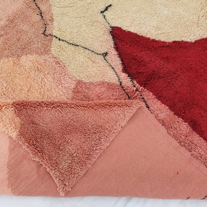 Handcrafted BENI MOROCCAN RUG | Dye Wool Authentic & Soft Rug | Berber Moroccan Rug | Moroccan Woolen Carpet KISSMI | 13'5x9'8 Ft | 4x3 m - OunizZ