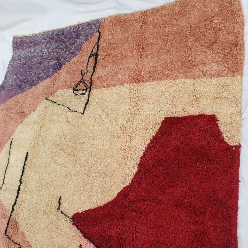 Handcrafted BENI MOROCCAN RUG | Dye Wool Authentic & Soft Rug | Berber Moroccan Rug | Moroccan Woolen Carpet KISSMI | 13'5x9'8 Ft | 4x3 m - OunizZ