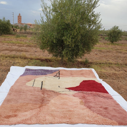 Handcrafted BENI MOROCCAN RUG | Dye Wool Authentic & Soft Rug | Berber Moroccan Rug | Moroccan Woolen Carpet KISSMI | 13'5x9'8 Ft | 4x3 m - OunizZ