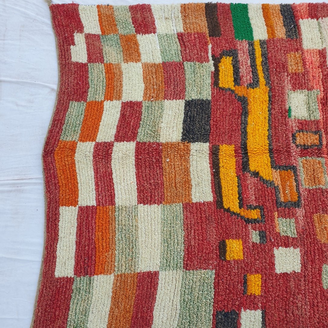 Hazza - MOROCCAN RUG BOUJAD | Moroccan Berber Rug | Colorful Rug Moroccan Carpet | Authentic Handmade Berber Bedroom Rugs | 8'89x5'48 Ft | 271x167 cm - OunizZ