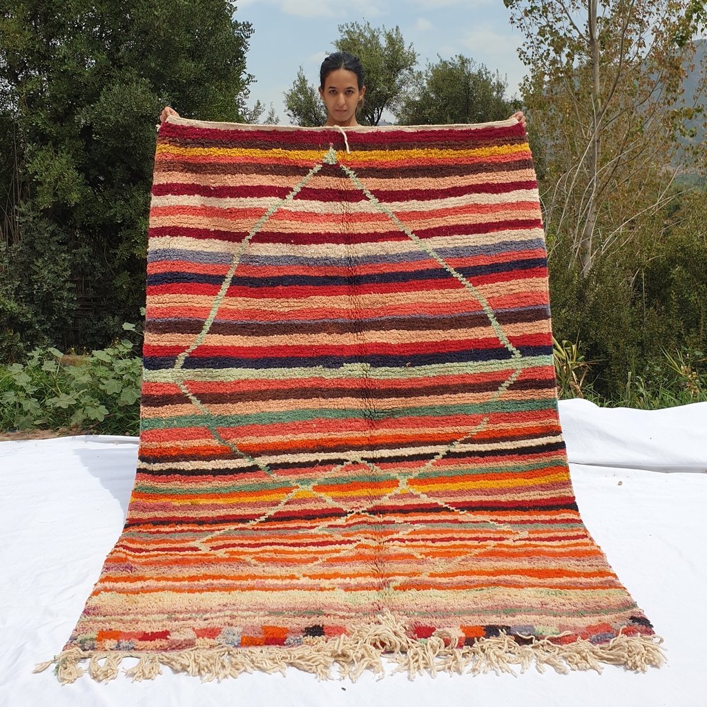 HIDOURA | 8x5 Ft | 2,5x1,5 m | Moroccan Colorful Rug | 100% wool handmade - OunizZ