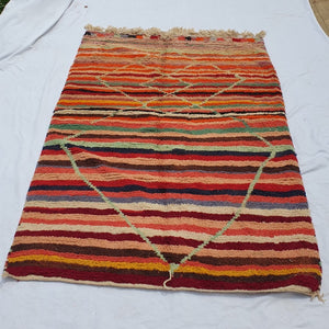 HIDOURA | 8x5 Ft | 2,5x1,5 m | Moroccan Colorful Rug | 100% wool handmade - OunizZ