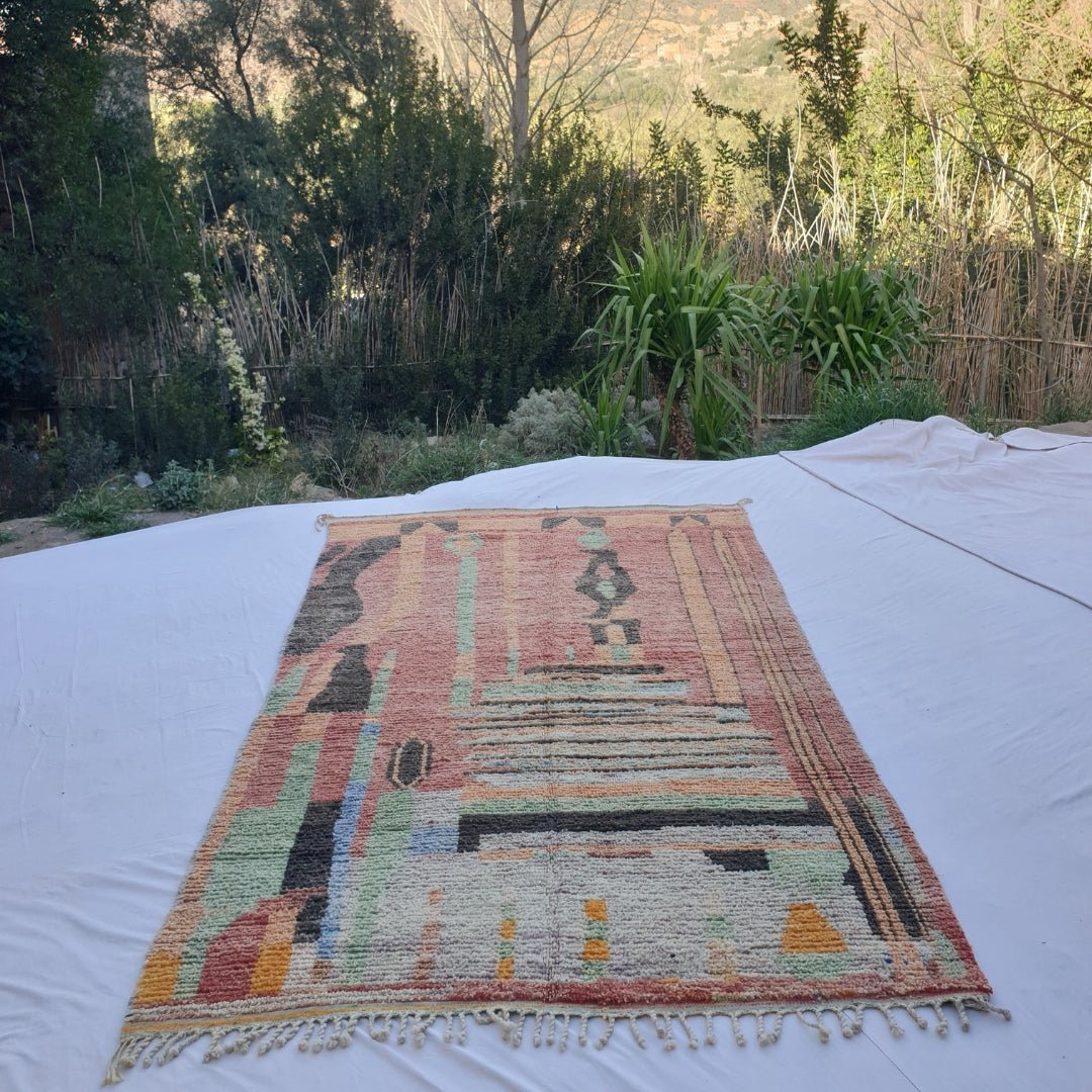 Hleema - MOROCCAN RUG 6x10 BOUJAAD Authentic Berber Rug | Handmade Living room Carpet | 10'07x6'20 Ft | 307x189 cm - OunizZ