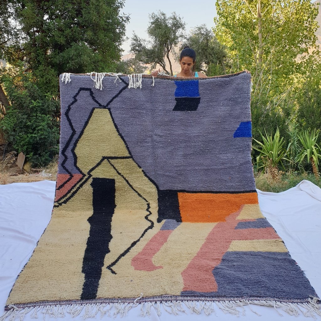 HMAMA | 7x9'5 Ft | 2x3 m | Moroccan Beni Ourain Rug | 100% wool handmade - OunizZ