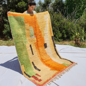 HNIDA | 6'5x4'4 Ft | 200x130 cm | Moroccan Colorful Rug | 100% wool handmade - OunizZ