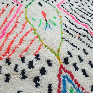 HOUTA | 9'5x6'6 Ft | 2.9x2 m | Moroccan White Rug | 100% wool handmade - OunizZ