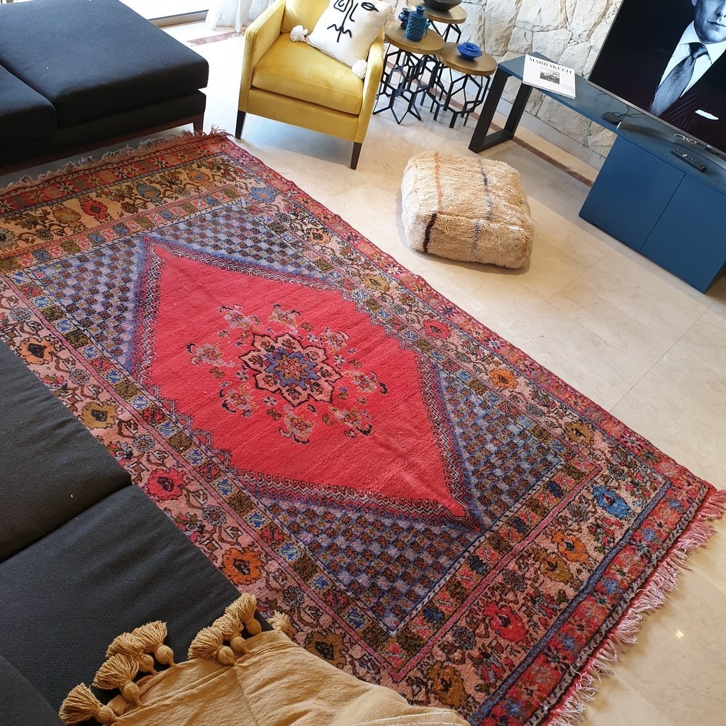 HULM | 10x6,4 Ft | 3x2 m | Moroccan VINTAGE Rabat Rug | 100% wool handmade - OunizZ
