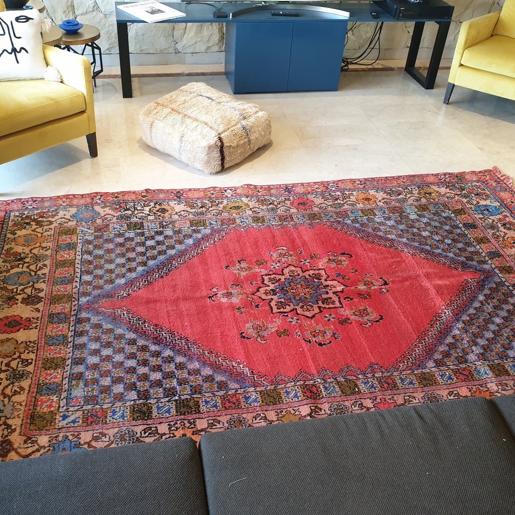 HULM | 10x6,4 Ft | 3x2 m | Moroccan VINTAGE Rabat Rug | 100% wool handmade - OunizZ