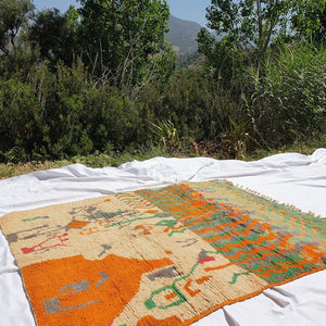 IDERRA | 6'5x5 Ft | 200x160 cm | Moroccan Colorful Rug | 100% wool handmade - OunizZ