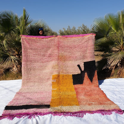 IDOUH | 12'2x8'5 ft | 3,7x2,6 m | Moroccan Colorful Rug | 100% wool handmade - OunizZ