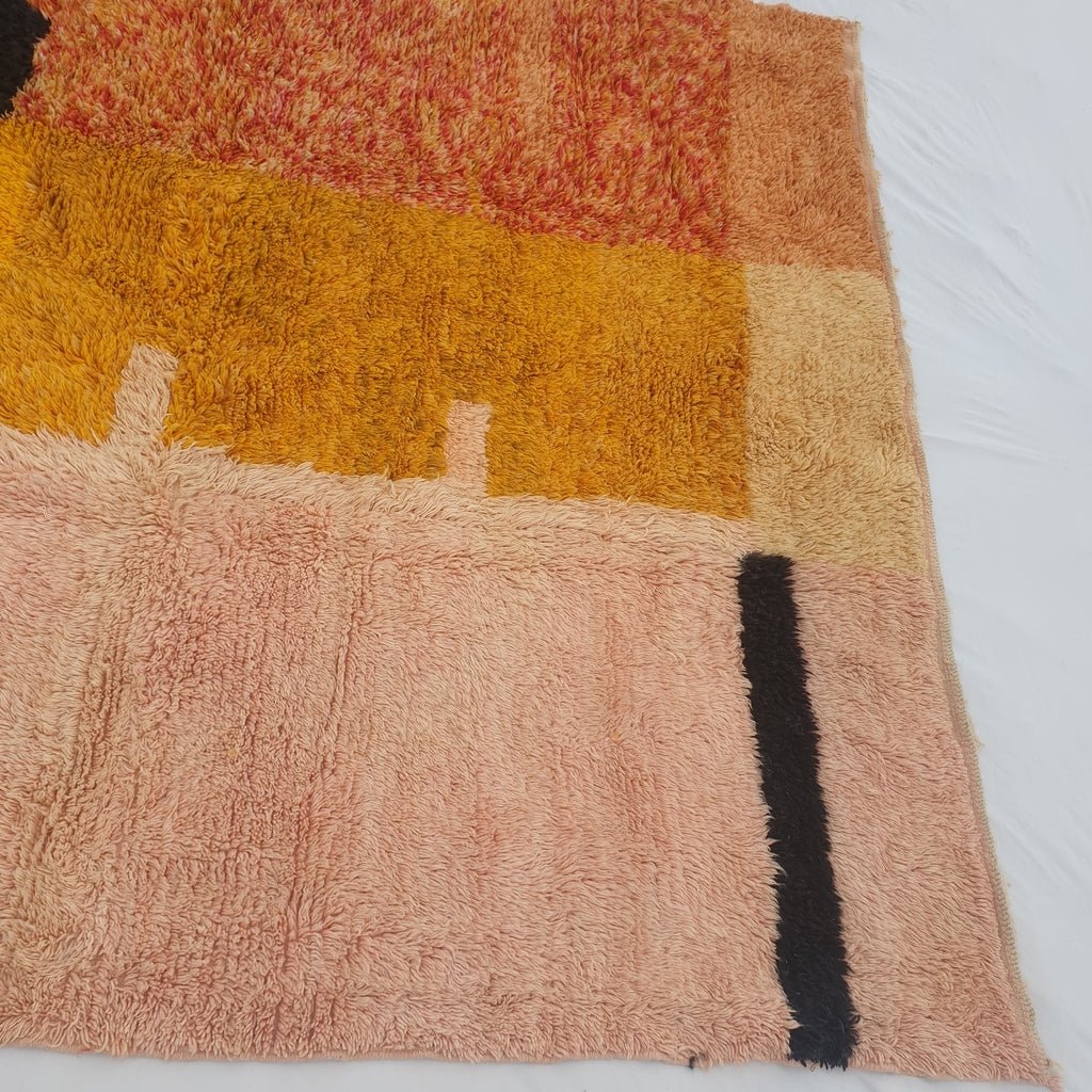 Idouh - BENI OUARAIN Moroccan Pink & Orange Rug Soft & Thick for Living Room | Moroccan High Pile Area Rug Berber Authentic Wool | 11'2x8'6 Ft | 342x263 cm - OunizZ