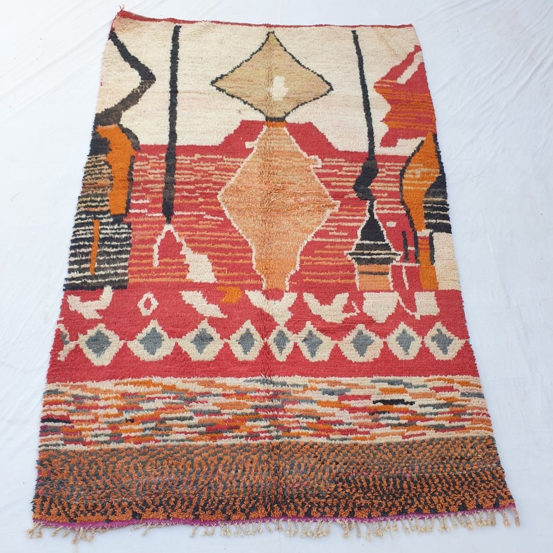 Ilan - MOROCCAN RUG BOUJAD | Moroccan Berber Rug | Colorful Rug Moroccan Carpet | Authentic Handmade Berber Bedroom Rugs | 10'14x6'46 Ft | 309x197 cm - OunizZ