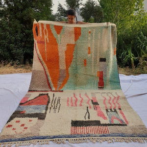 ILLOUN | 9'7x6'5 Ft | 3x2 m | Moroccan Colorful Rug | 100% wool handmade - OunizZ