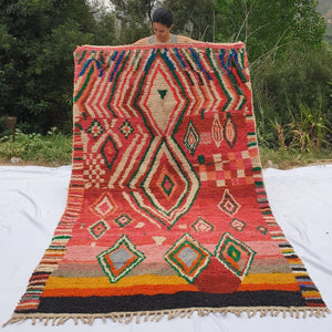 ILYAH | 9x5'2 Ft | 2,70x1,60 m | Moroccan Colorful Rug | 100% wool handmade - OunizZ