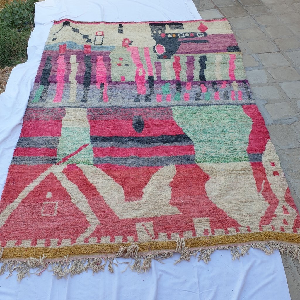 IMIN | Boujaad Rug 13'5x9'2 Ft | 410x281 cm | 100% wool handmade in Morocco - OunizZ