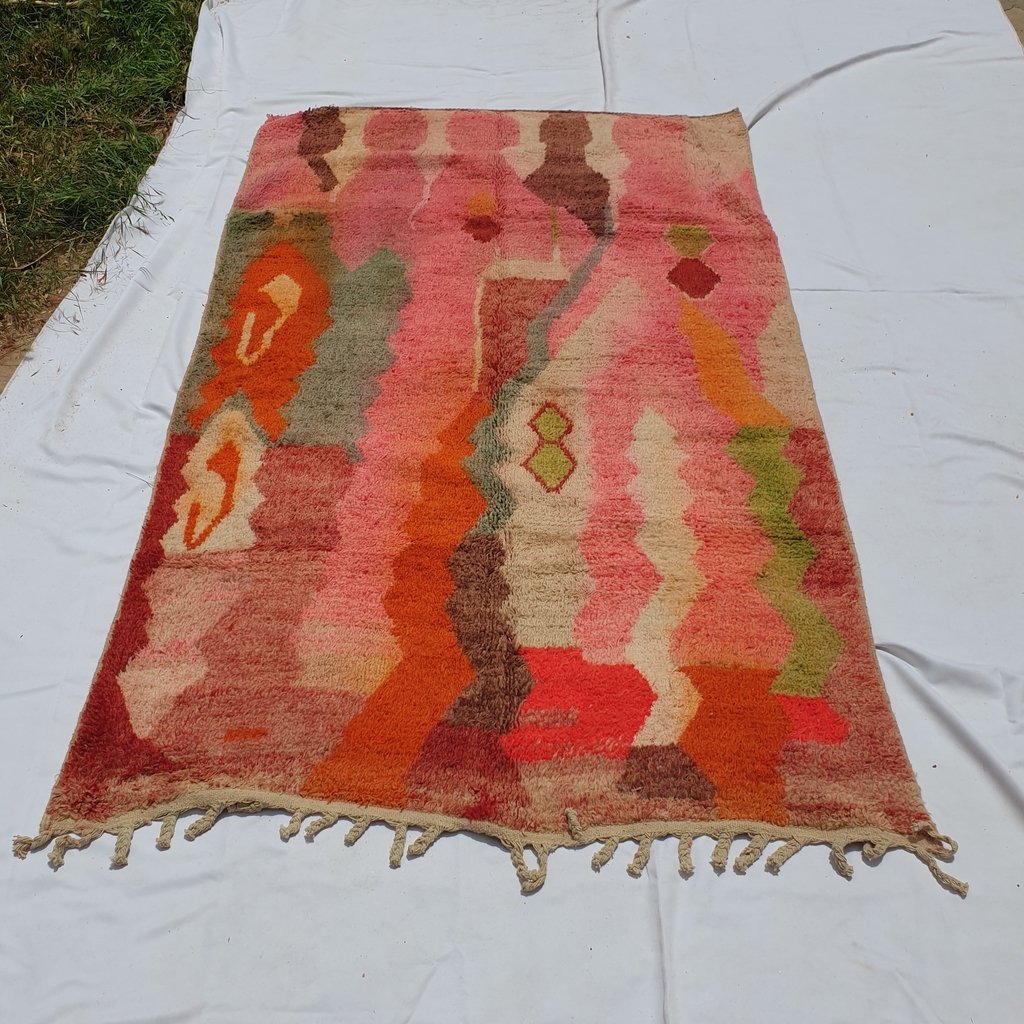 IRJOU | 8'6x5'2 Ft | 2,60x1,60 m | Moroccan Colorful Rug | 100% wool handmade - OunizZ
