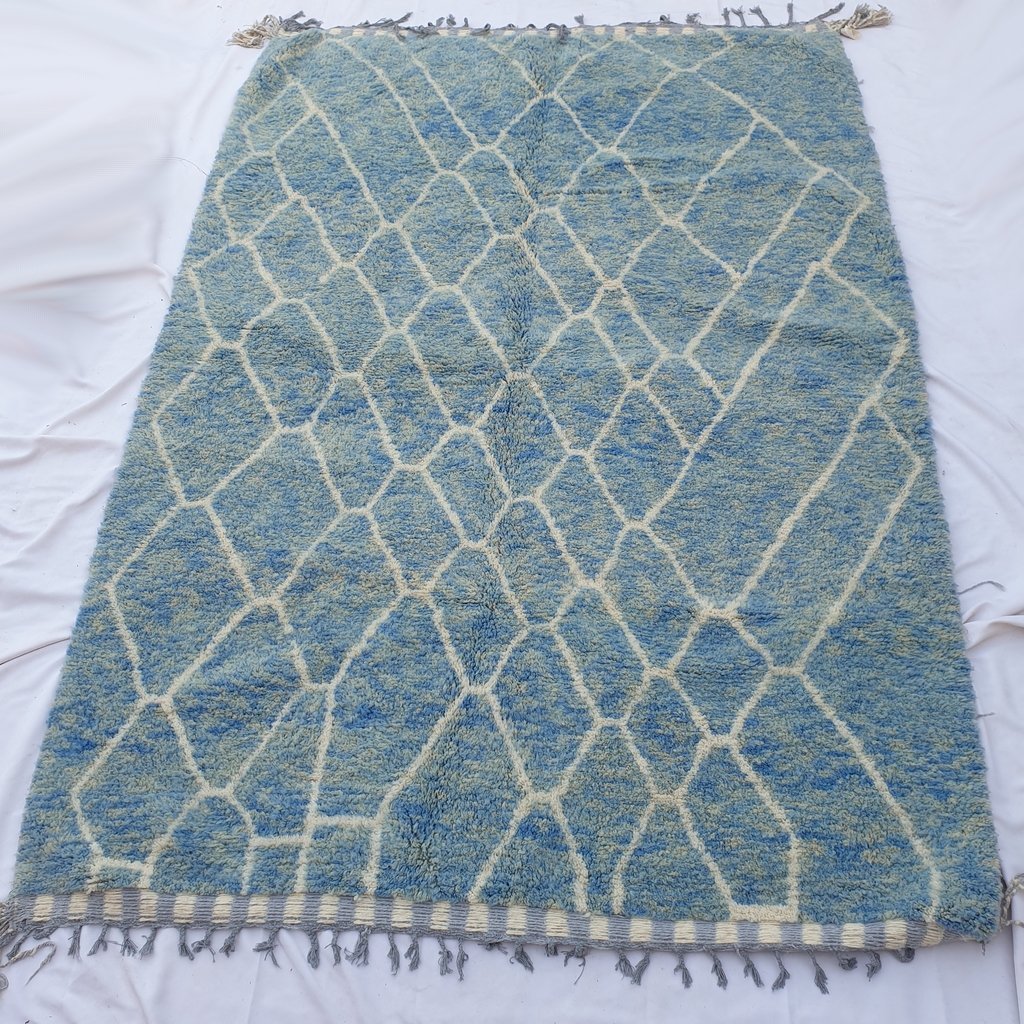 ISSINE | 10x7 Ft | 315x216 cm | Moroccan Beni Ourain Rug | 100% wool handmade - OunizZ