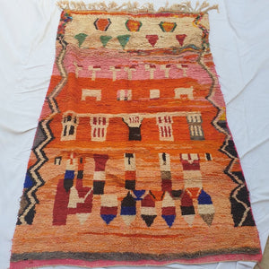 IZAKI | 9'8x6'3 Ft | 298x192 cm | Moroccan Colorful Rug | 100% wool handmade - OunizZ