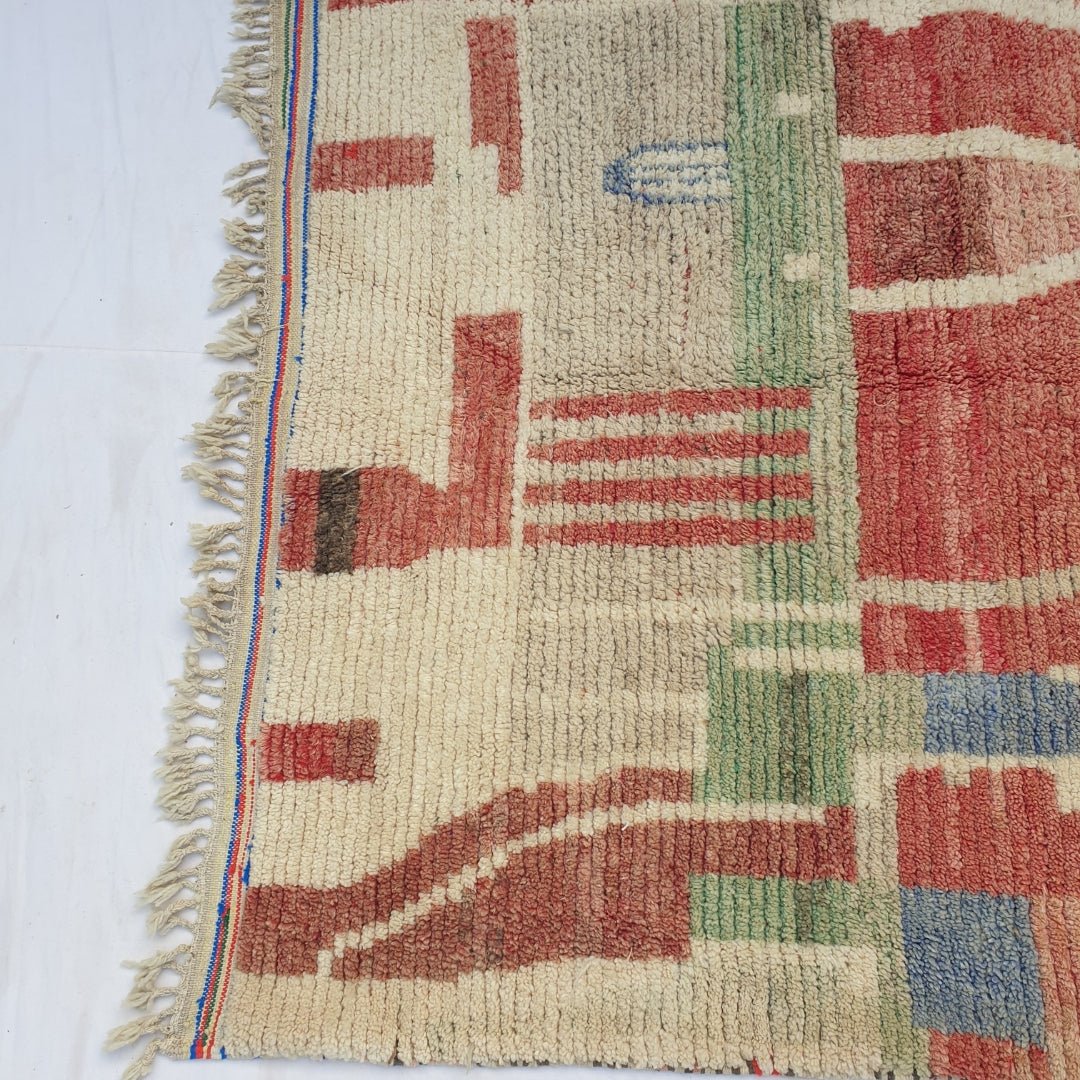 Izza - MOROCCAN RUG BOUJAD | Moroccan Berber Rug | Colorful Rug Moroccan Carpet | Authentic Handmade Berber Bedroom Rugs | 11x6'70 Ft | 335x204 cm - OunizZ