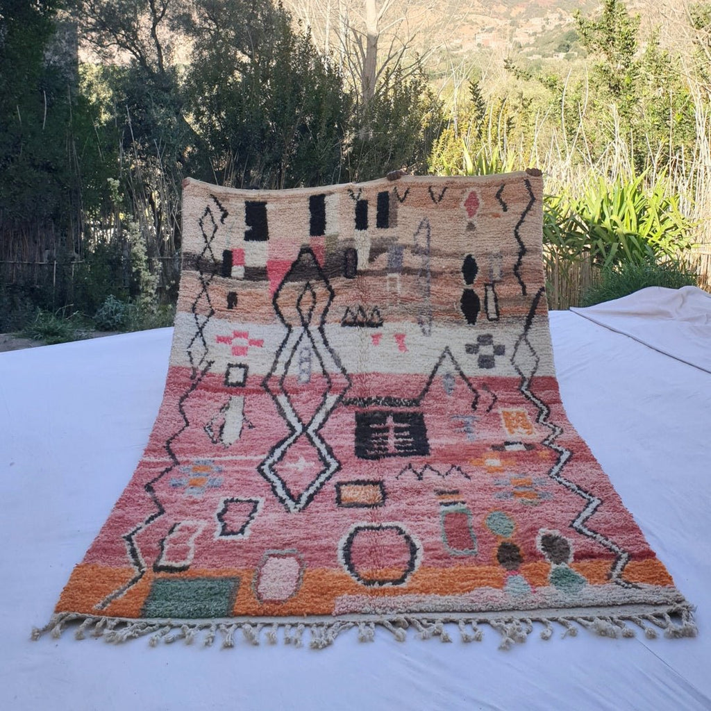 Jameela - MOROCCAN RUG 6x10 BOUJAAD Authentic Berber Rug | Handmade Living room Carpet | 10'20x6'46 Ft | 311x197 cm - OunizZ
