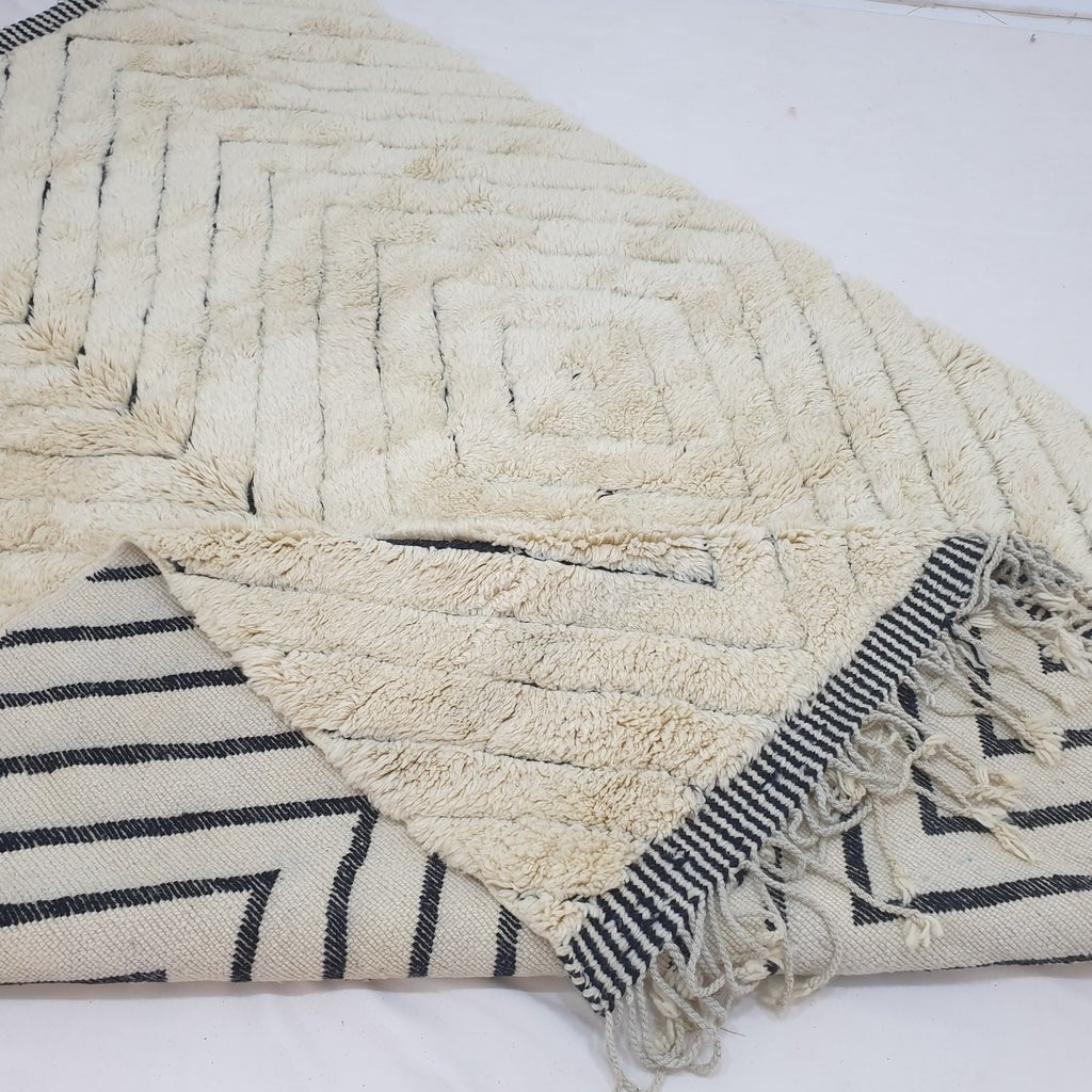 JBEN | 9'7x6'8 Ft | 2,95x2,06 m | Moroccan Beni Mrirt Rug | 100% wool handmade - OunizZ