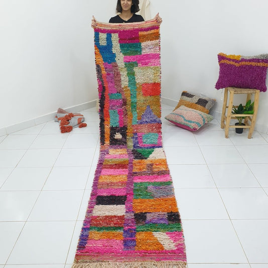 JBLA Runner | 9'9x2'4 Ft | 3x0,74 m | Moroccan Colorful Rug | 100% wool handmade - OunizZ