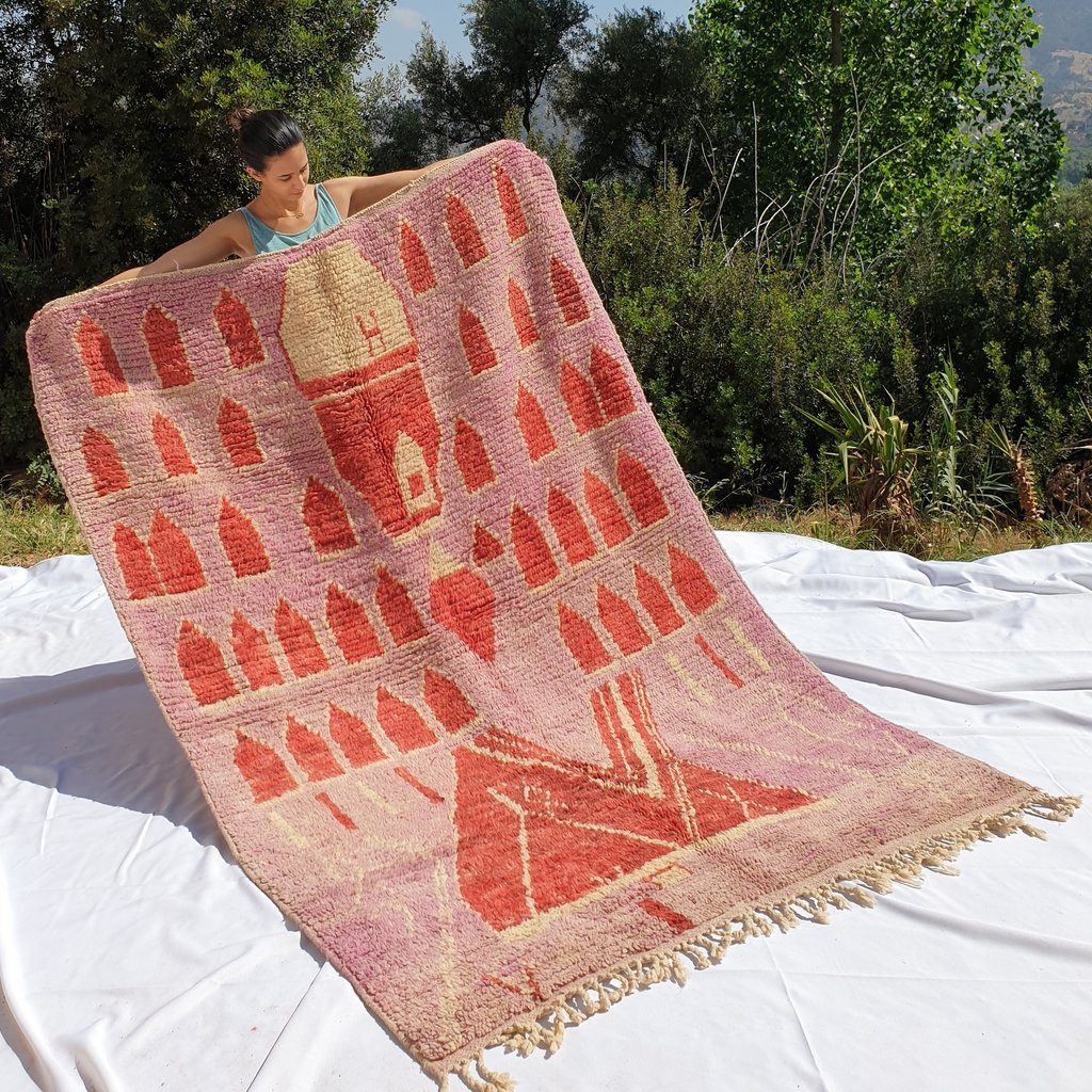 KACI | 7'77x5'4 Ft | 2,37x1,64 m | Moroccan Colorful Rug | 100% wool handmade - OunizZ