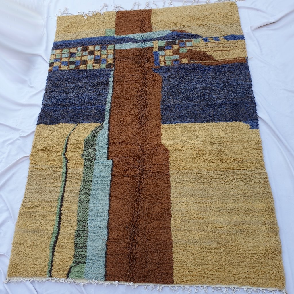 KAWB | 9'4x6'6 Ft | 287x202 cm | Moroccan Beni Ourain Rug | 100% wool handmade - OunizZ