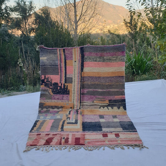 kazira - Moroccan Rug Boujaad | Colorful Authentic Berber Handmade Bedroom Rug | 7'84x5'28 Ft | 2,39x1,61 m - OunizZ