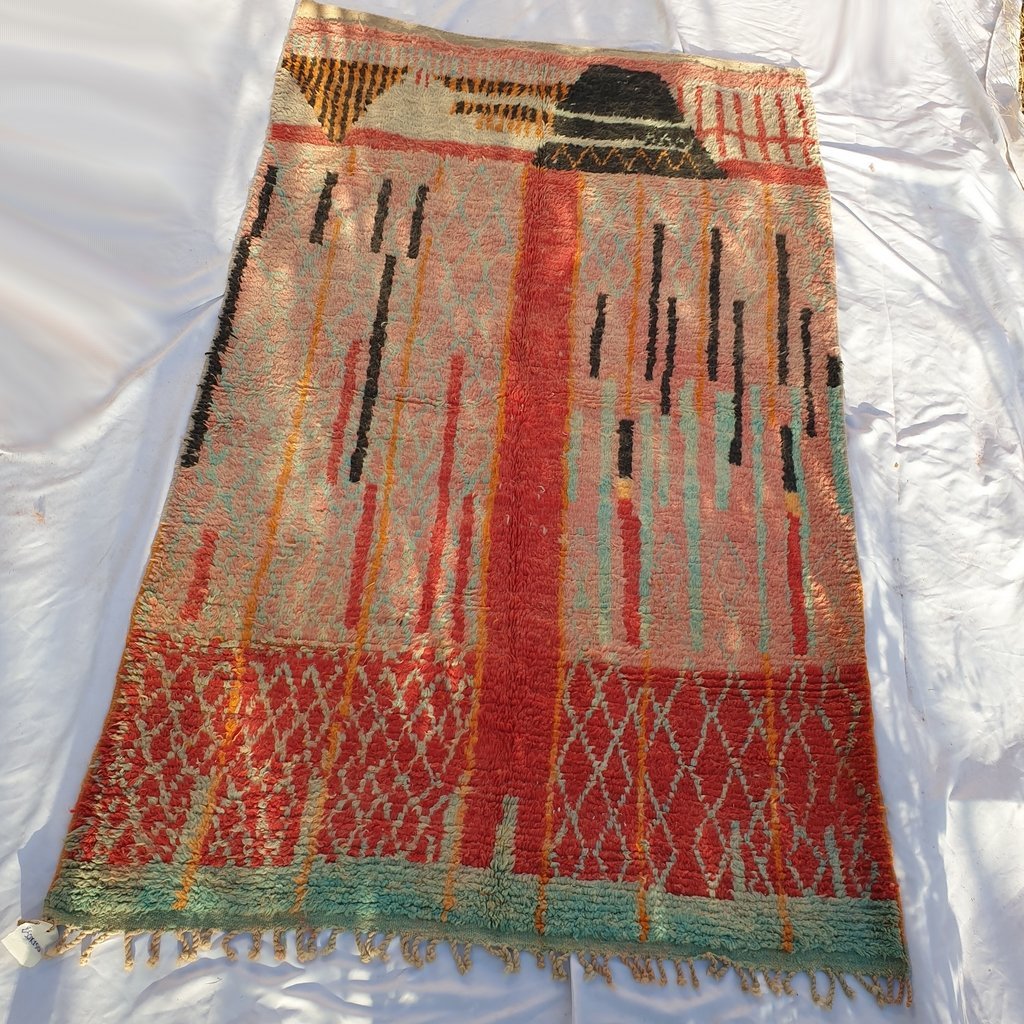 KELDA | 9x5'5 Ft | 2,7x1,7 m | Moroccan Colorful Rug | 100% wool handmade - OunizZ