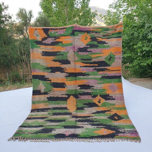 Khabya - MOROCCAN BOUJAAD RUG | Berber Colorful Area Rug for living room Handmade Authentic Wool | 9'7x6'9 Ft | 297x210 cm - OunizZ