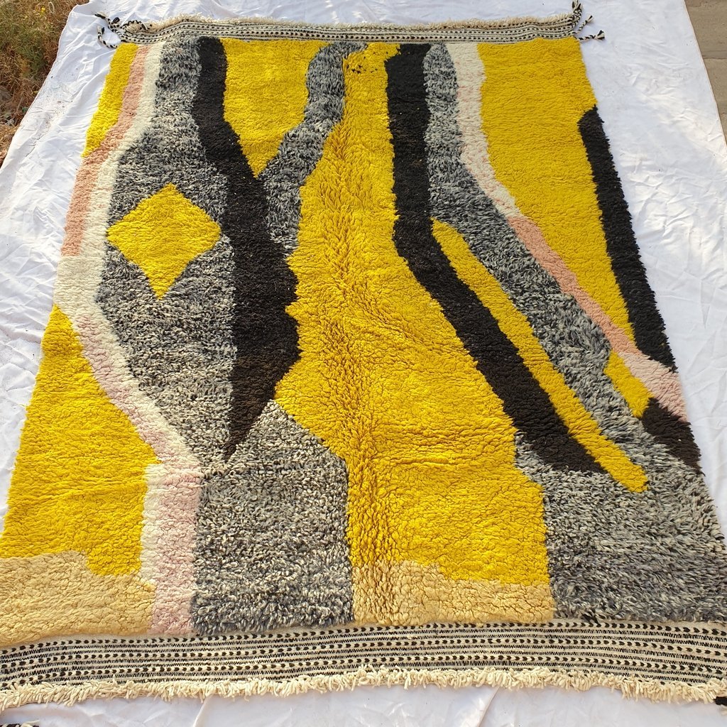 KHARDLA | 9'4x7 Ft | 3x2 m | Moroccan Beni Ourain Rug | 100% wool handmade - OunizZ
