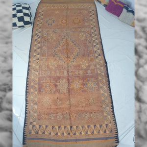 KHITAM | 13x5'6 Ft | 4x1,70 m | Moroccan VINTAGE Colorful Rug | 100% wool handmade - OunizZ