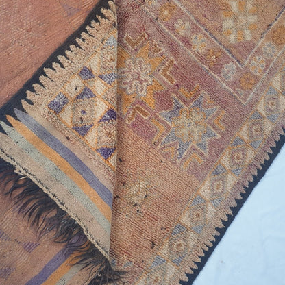 KHITAM | 13x5'6 Ft | 4x1,70 m | Moroccan VINTAGE Colorful Rug | 100% wool handmade - OunizZ