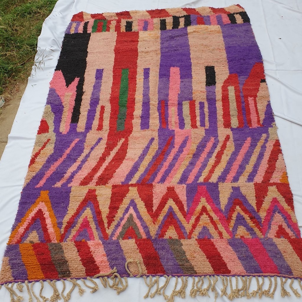 KHZAMA | 9'5x6 Ft | 3x2 m | Moroccan Colorful Rug | 100% wool handmade - OunizZ