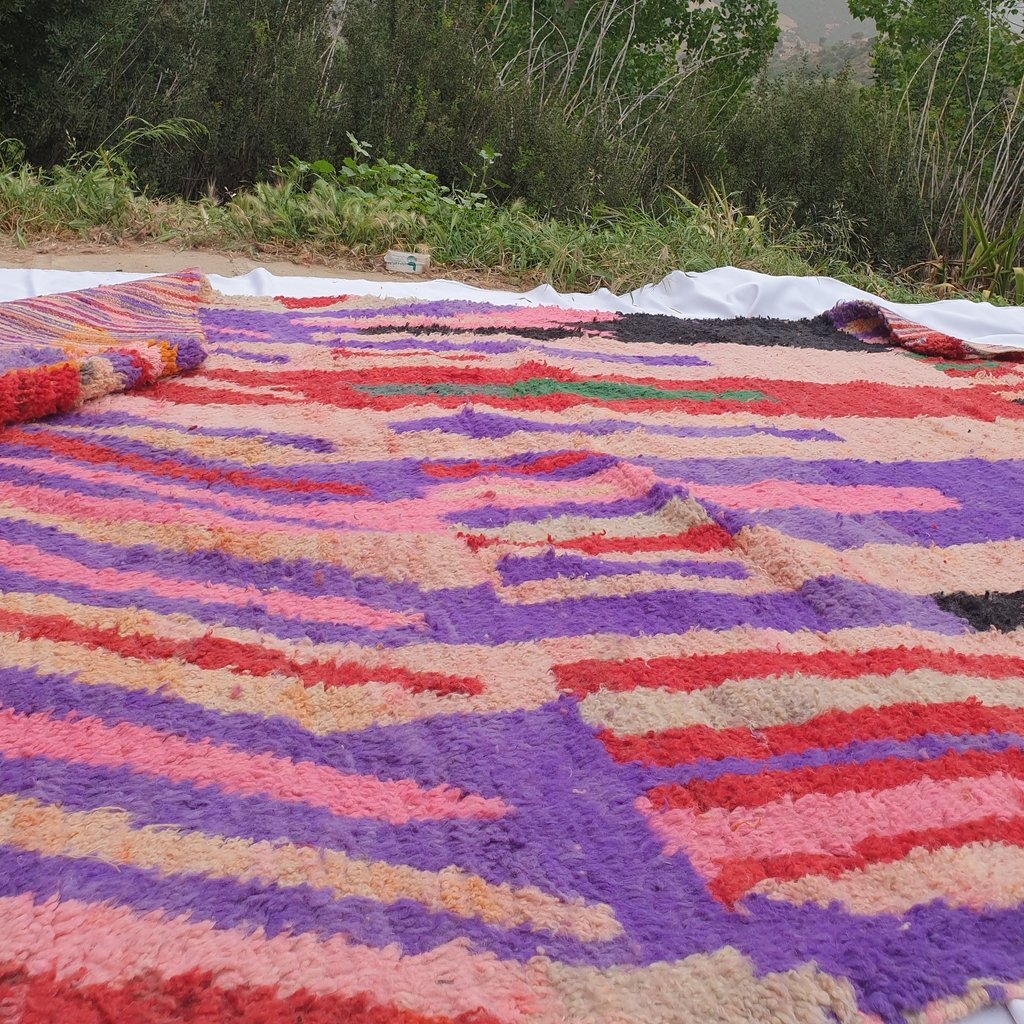 KHZAMA | 9'5x6 Ft | 3x2 m | Moroccan Colorful Rug | 100% wool handmade - OunizZ