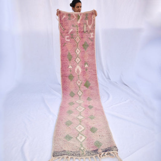 KIF Runner | 9x2 Ft | 3x0,7 m | Moroccan Colorful Rug | 100% wool handmade - OunizZ