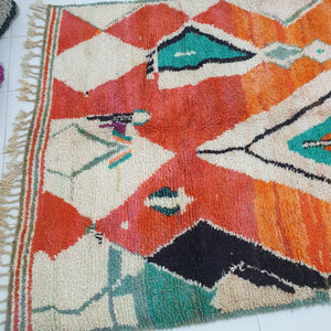 KINA | Moroccan Rug Orange Boujaad | 10'5x6'6 Ft | 3,2x2 m | 100% wool handmade - OunizZ