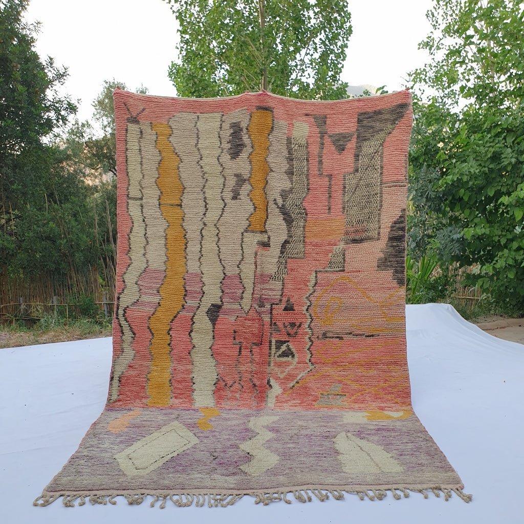 Kinacha - MOROCCAN BOUJAAD RUG | Berber Colorful Area Rug for living room Handmade Authentic Wool | 10'3x6'3 Ft | 313x193 cm - OunizZ