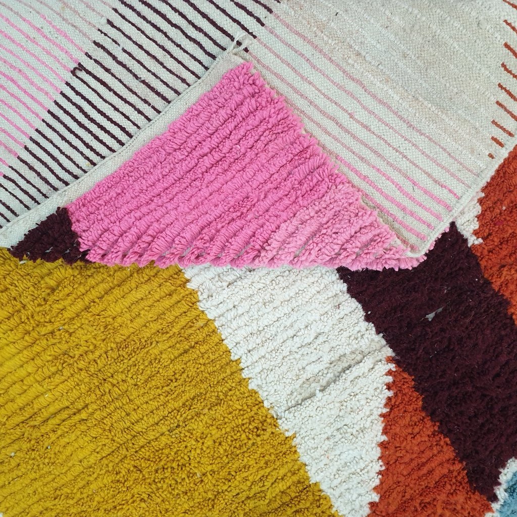 KRIBI | 10x8 ft | 3x2,5 m | Moroccan Colorful Rug | 100% wool handmade - OunizZ