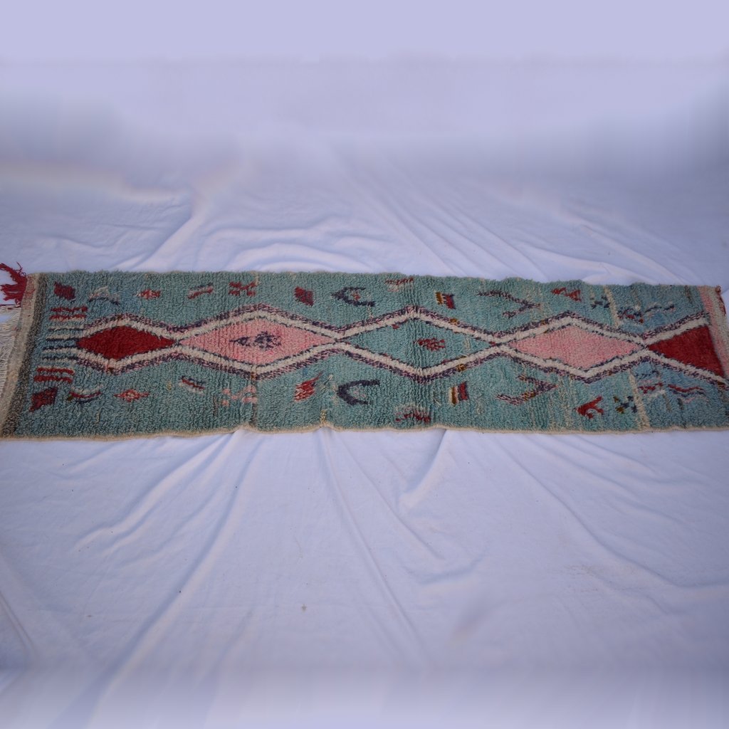 KSAR Runner | 9x2 Ft | 3x0,7 m | Moroccan Colorful Rug | 100% wool handmade - OunizZ