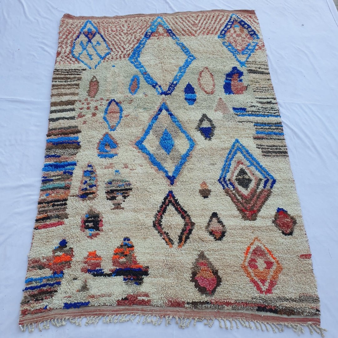 Labka - MOROCCAN RUG BOUJAD | Moroccan Berber Rug | Colorful Rug Moroccan Carpet | Authentic Handmade Berber Bedroom Rugs | 9'74x6'49 Ft | 297x198 cm - OunizZ