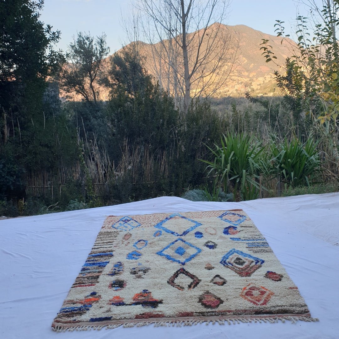 Labka - MOROCCAN RUG BOUJAD | Moroccan Berber Rug | Colorful Rug Moroccan Carpet | Authentic Handmade Berber Bedroom Rugs | 9'74x6'49 Ft | 297x198 cm - OunizZ