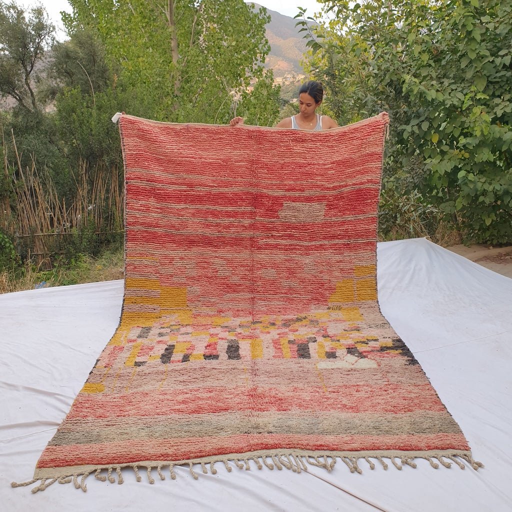 Lahiba - MOROCCAN RUG BOUJAD | Moroccan Berber Rug | Colorful Rug Moroccan Carpet | Authentic Handmade Berber Bedroom Rugs | 10'50x6'27 Ft | 320x191 cm - OunizZ