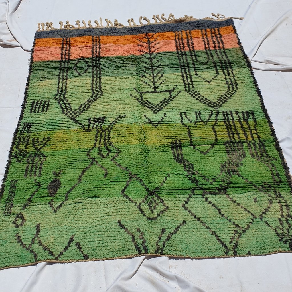 LAJAB | 6'1x4'9 Ft | 186x150 cm | Moroccan Colorful Rug | 100% wool handmade - OunizZ
