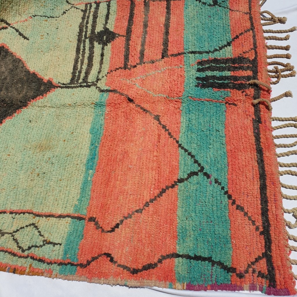 LAJAF | 7'1x4'9 Ft | 216x150 cm | Moroccan Colorful Rug | 100% wool handmade - OunizZ
